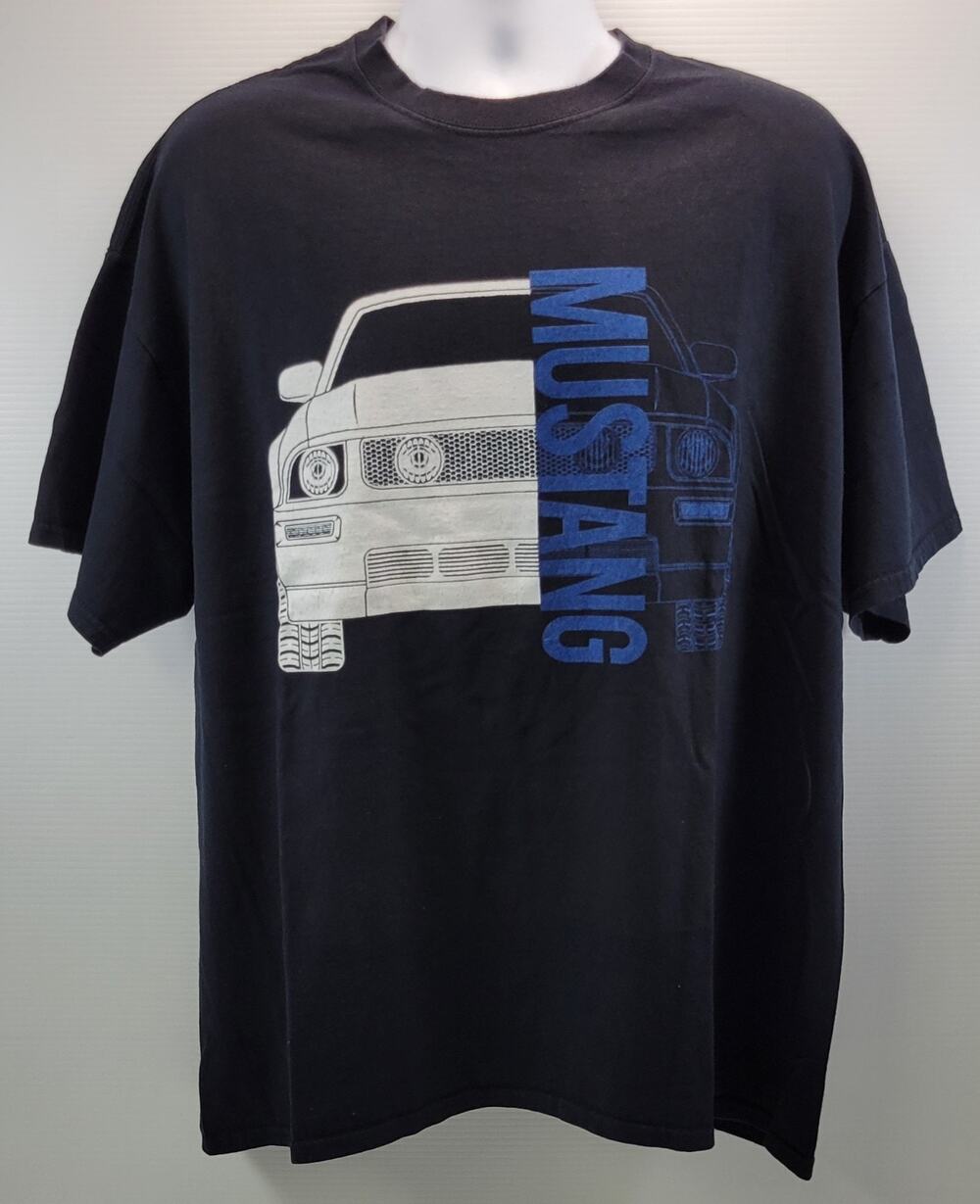 A) 2005-2009 Mustang GT Men Automotive Black T-Shirt XXL